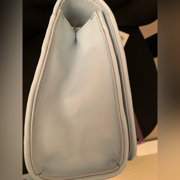 Tory Burch Fleming icy blue leather convertible shoulder bag /crossbody - Picture 4 of 15